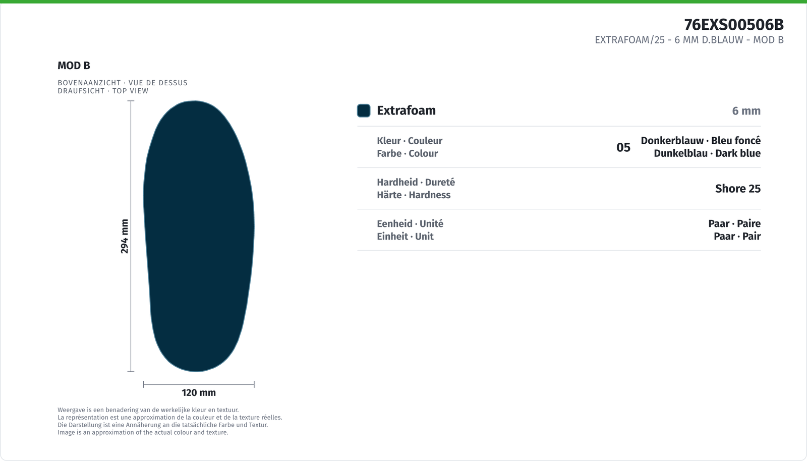 EXTRAFOAM/25 - 6 MM D.BLUE MOD B