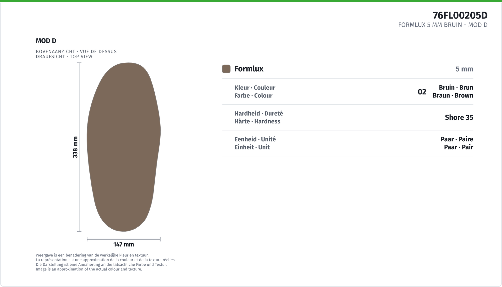 FORMLUX 5 MM BROWN - MOD D .