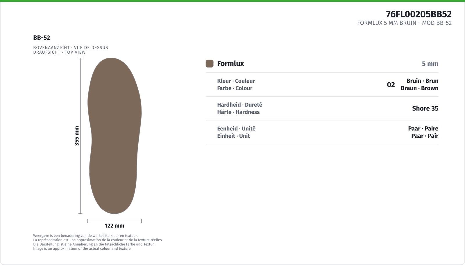 FORMLUX 5 MM BROWN - MOD BB-52