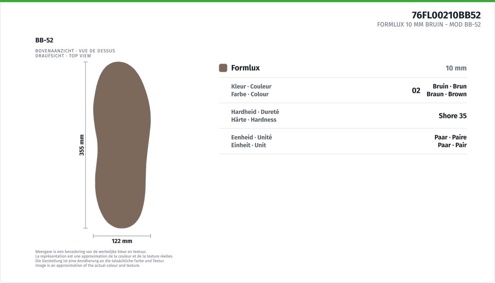 FORMLUX 10 MM BROWN - MOD BB-52