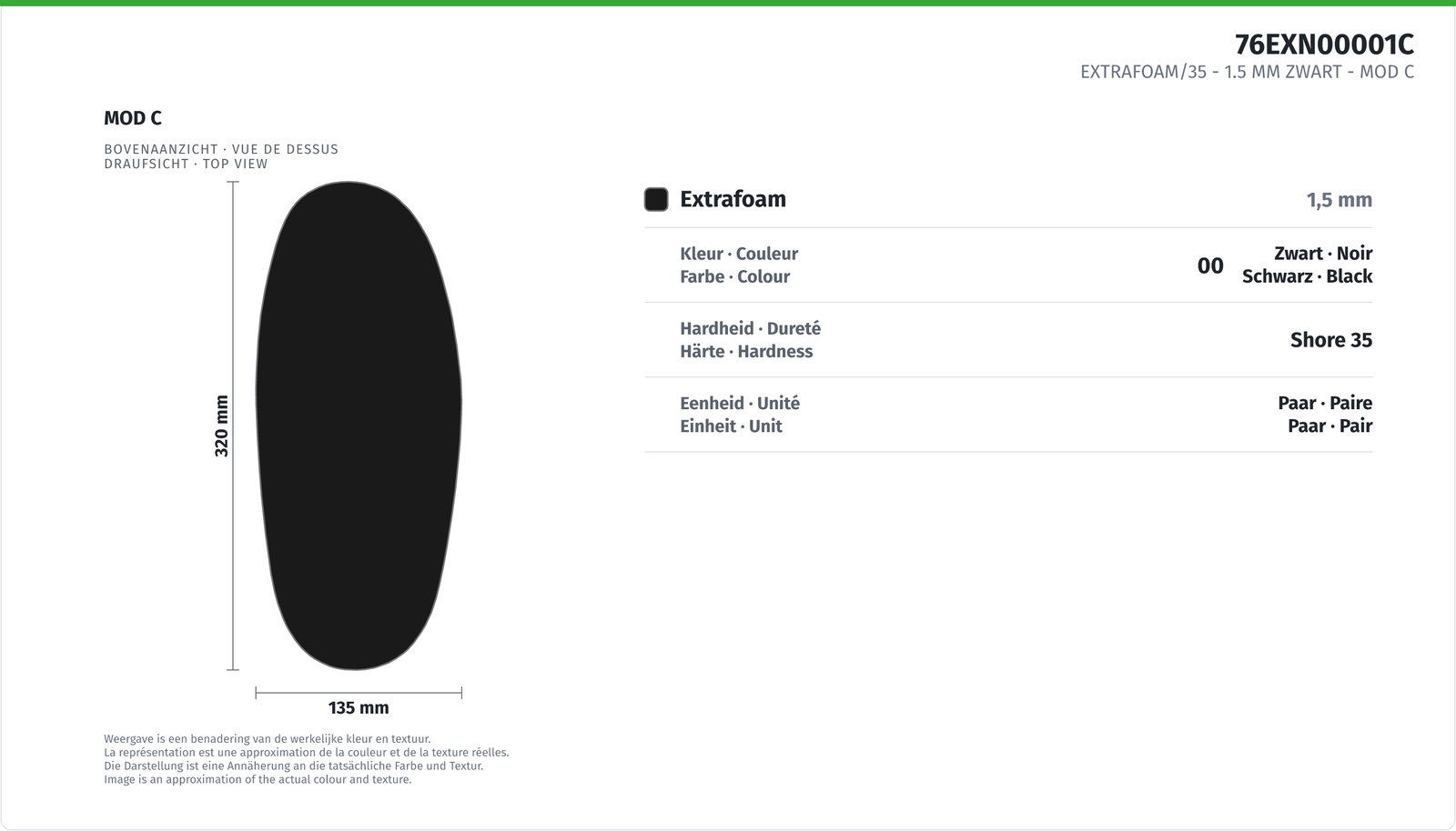 EXTRAFOAM/35 - 1.5 MM SCHWARZ MOD C