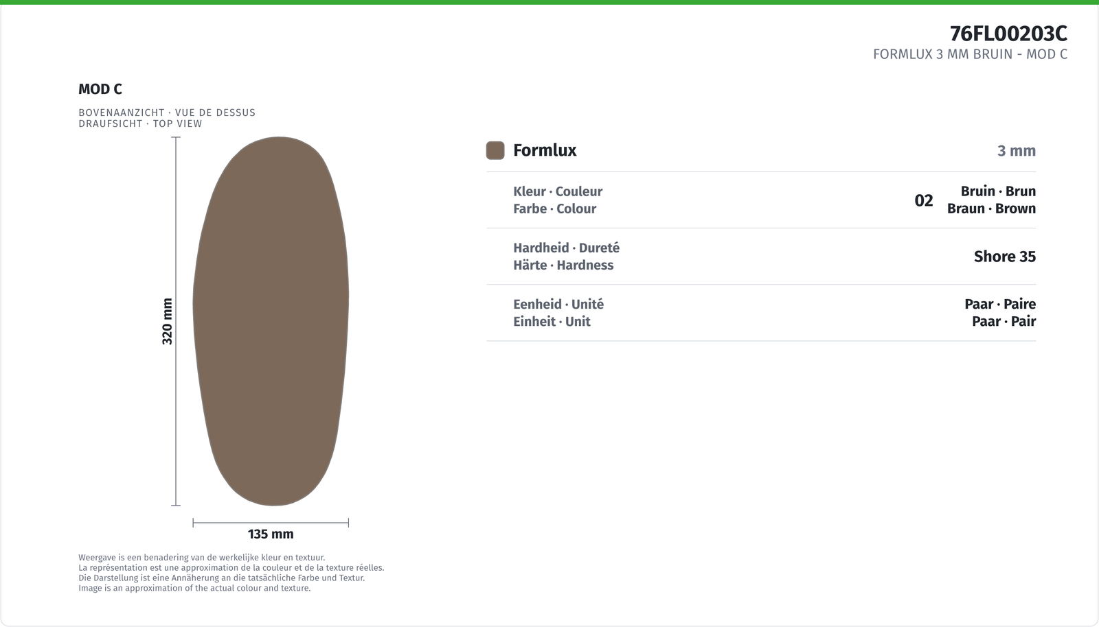 FORMLUX 3 MM BROWN - MOD C .