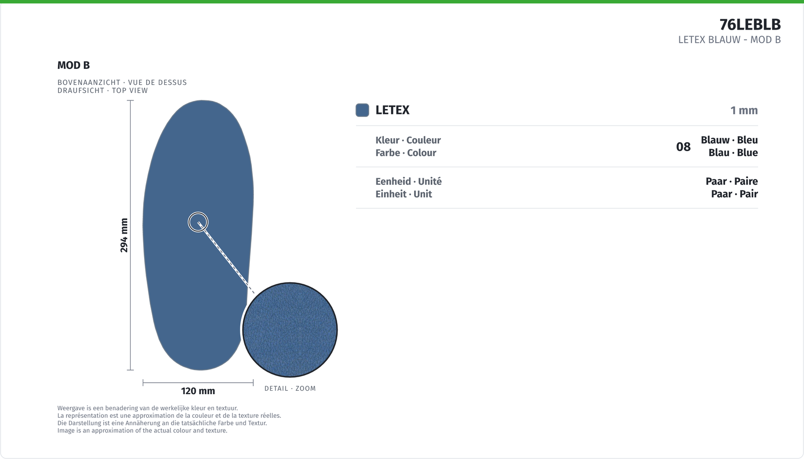 LETEX BLUE -  MOD B 