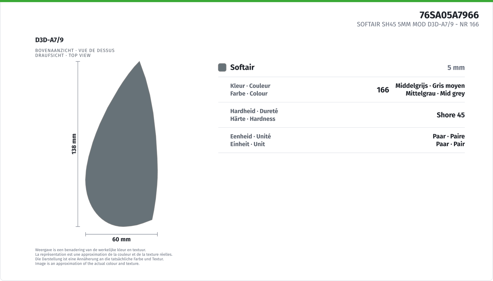 SOFTAIR SH45 5MM MOD D3D-A7/9 NR 166