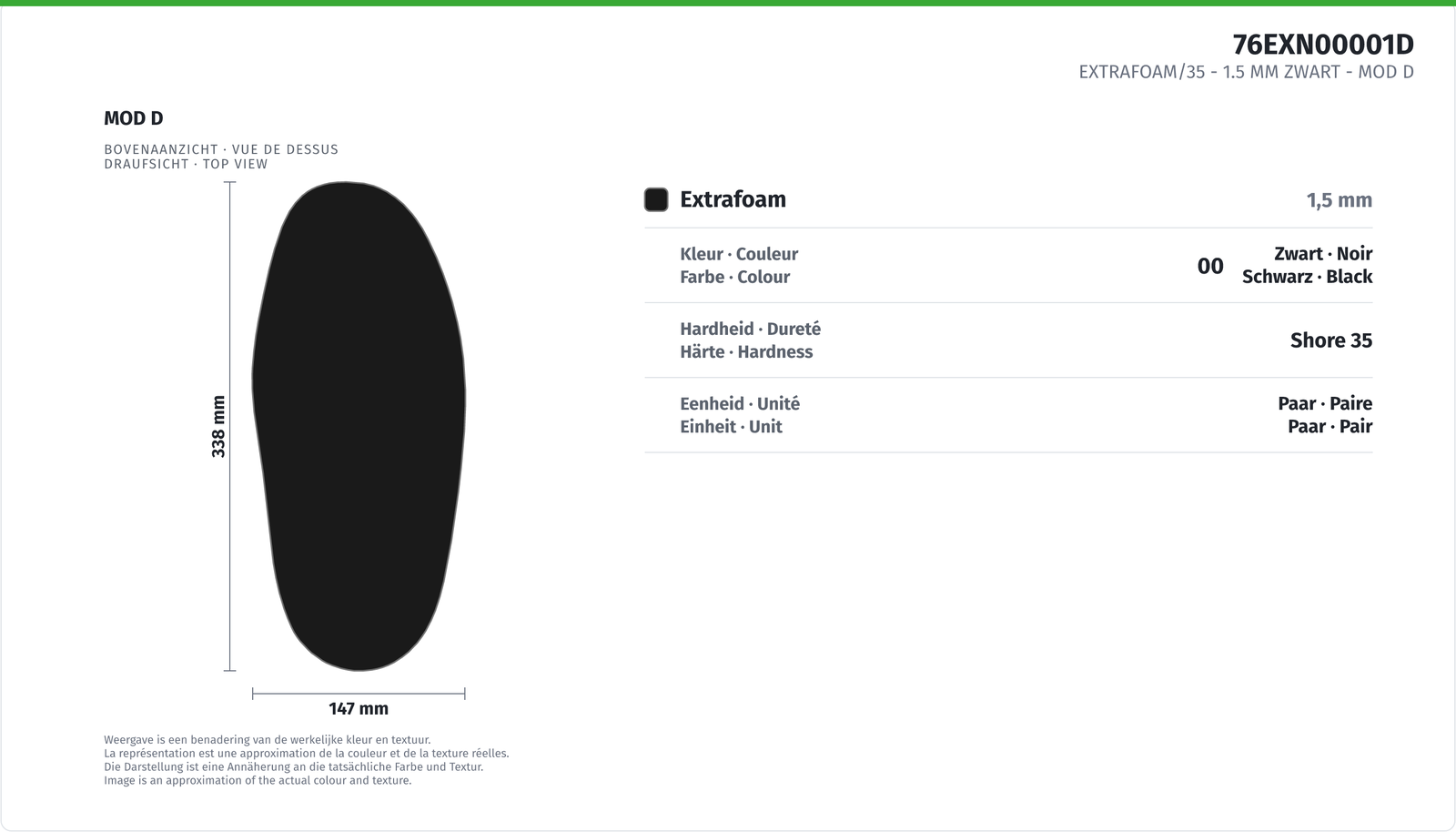 EXTRAFOAM/35 - 1.5 MM SCHWARZ MOD D