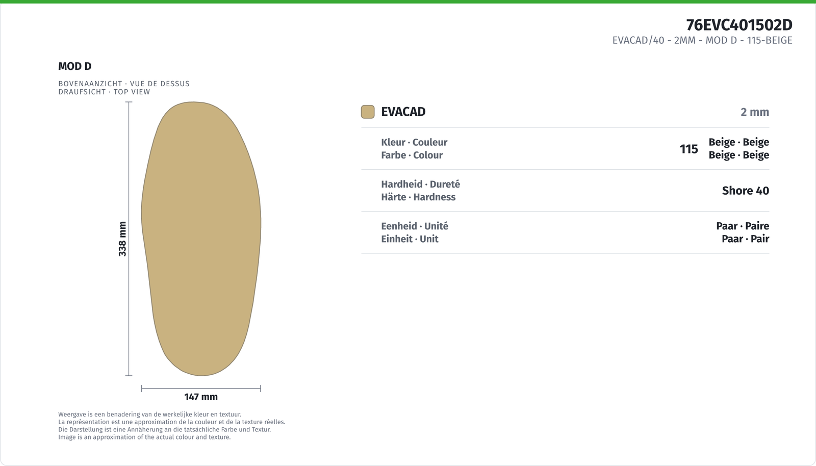 EVACAD/40 - 2MM - MOD D 115-BEIGE