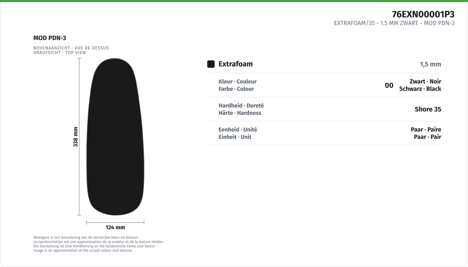 EXTRAFOAM/35 - 1.5 MM SCHWARZ MOD PDN-3