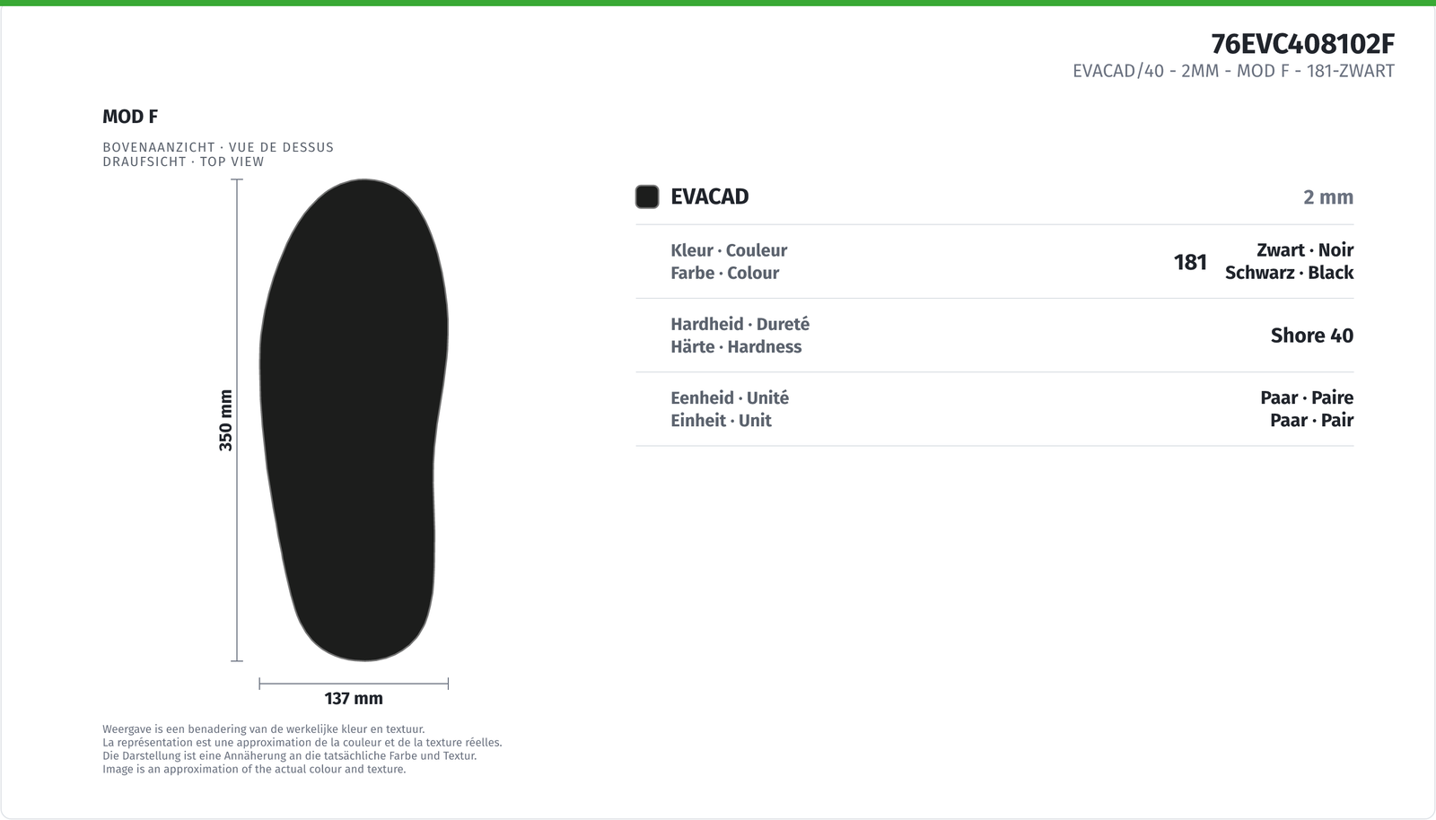 EVACAD/40 - 2MM - MOD F 181-SCHWARZ