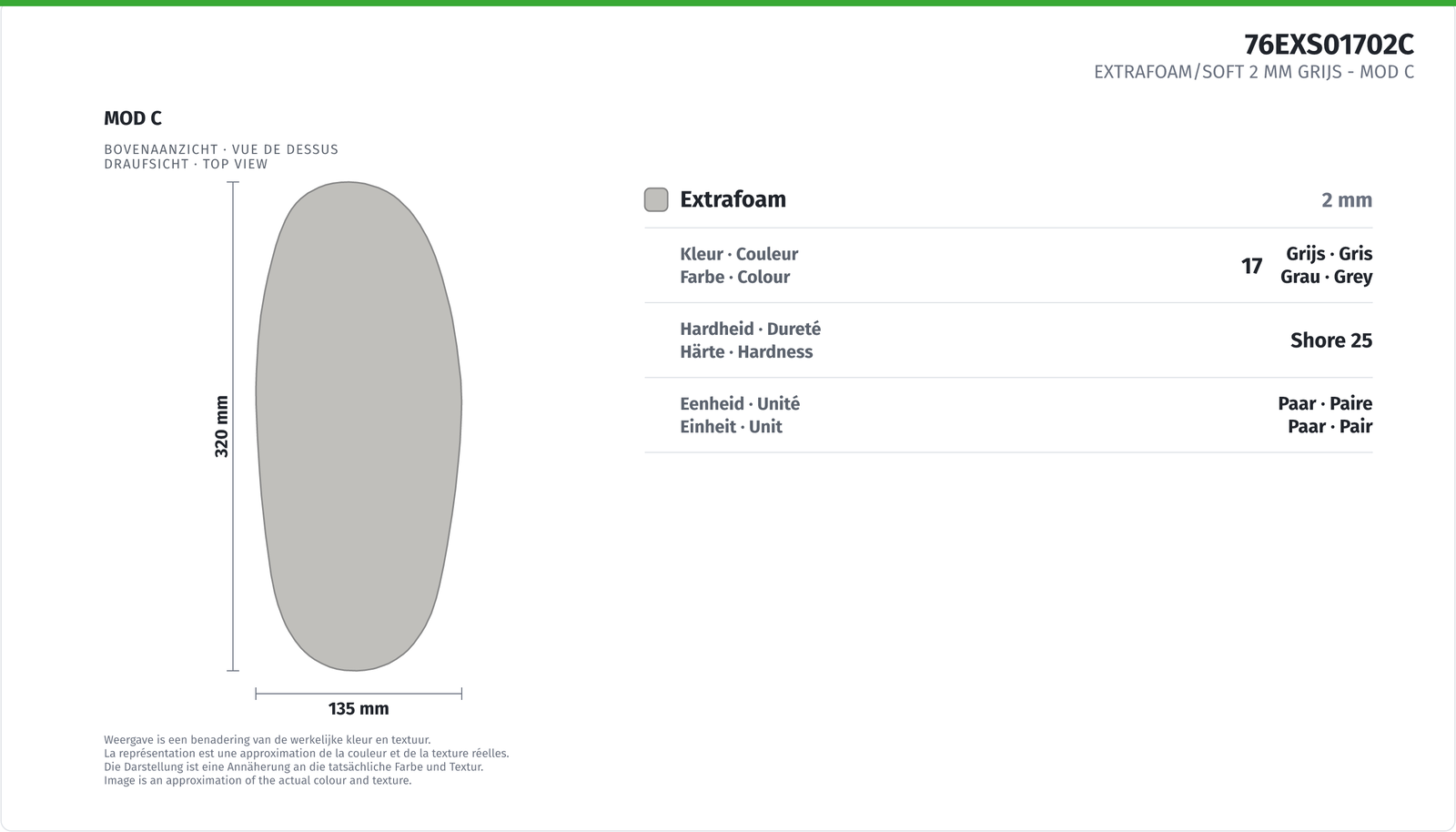 EXTRAFOAM/SOFT 2 MM GREY - MOD C