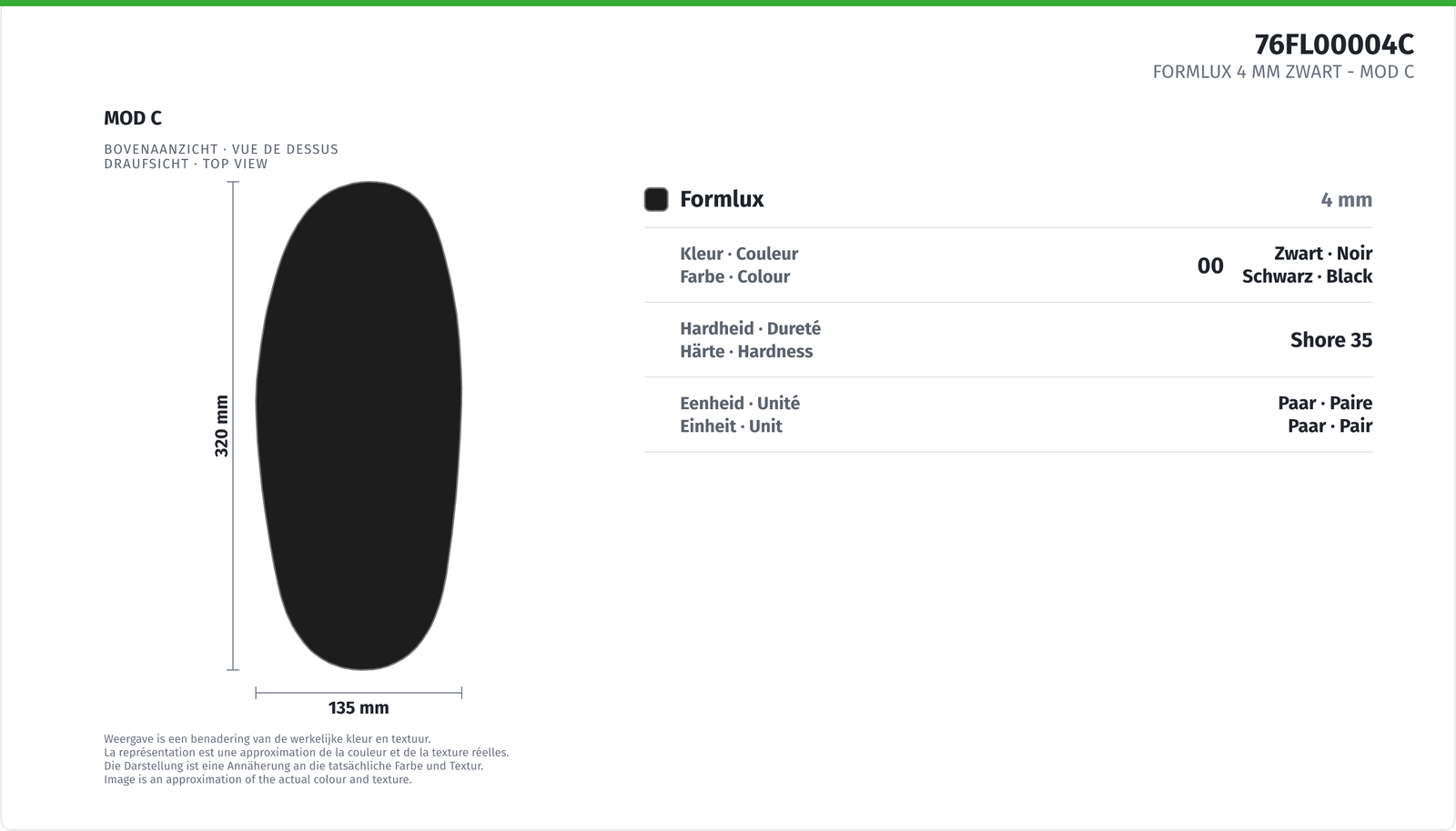 FORMLUX 4 MM BLACK - MOD C .