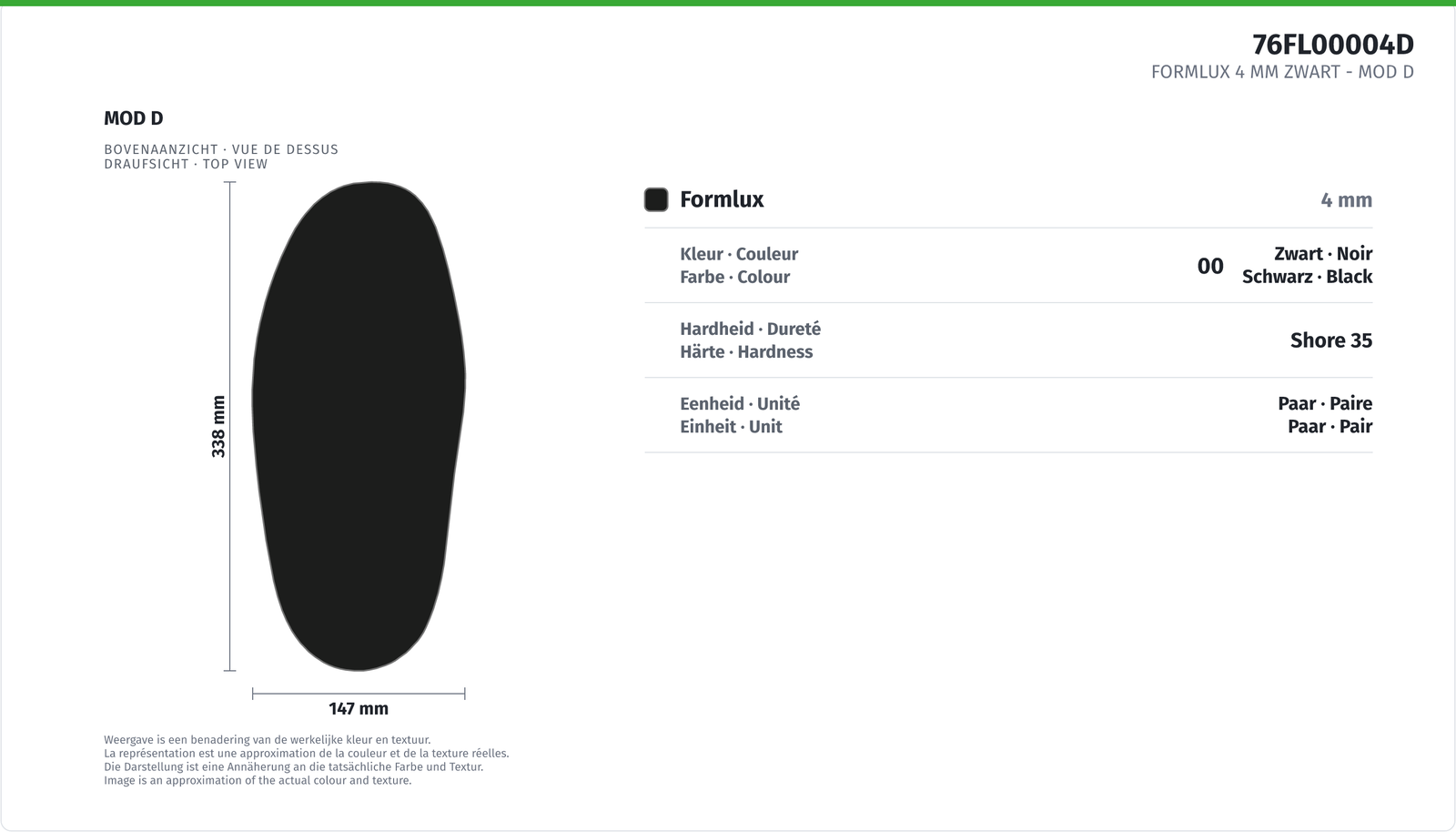 FORMLUX 4 MM BLACK - MOD D .