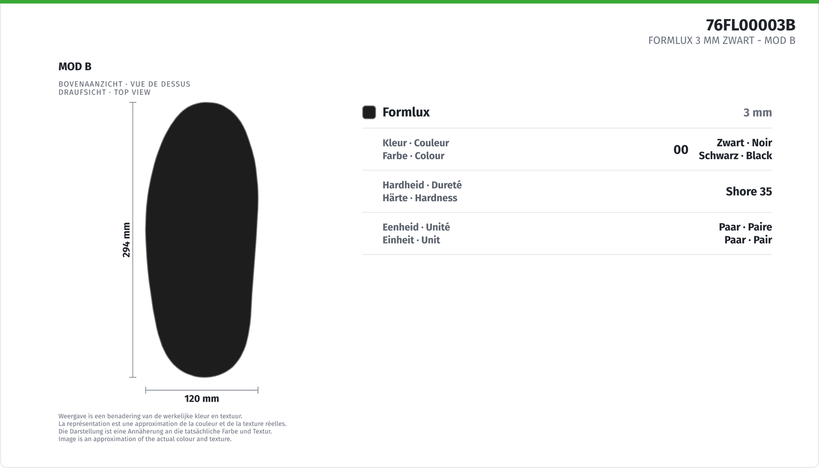 FORMLUX 3 MM BLACK - MOD B 