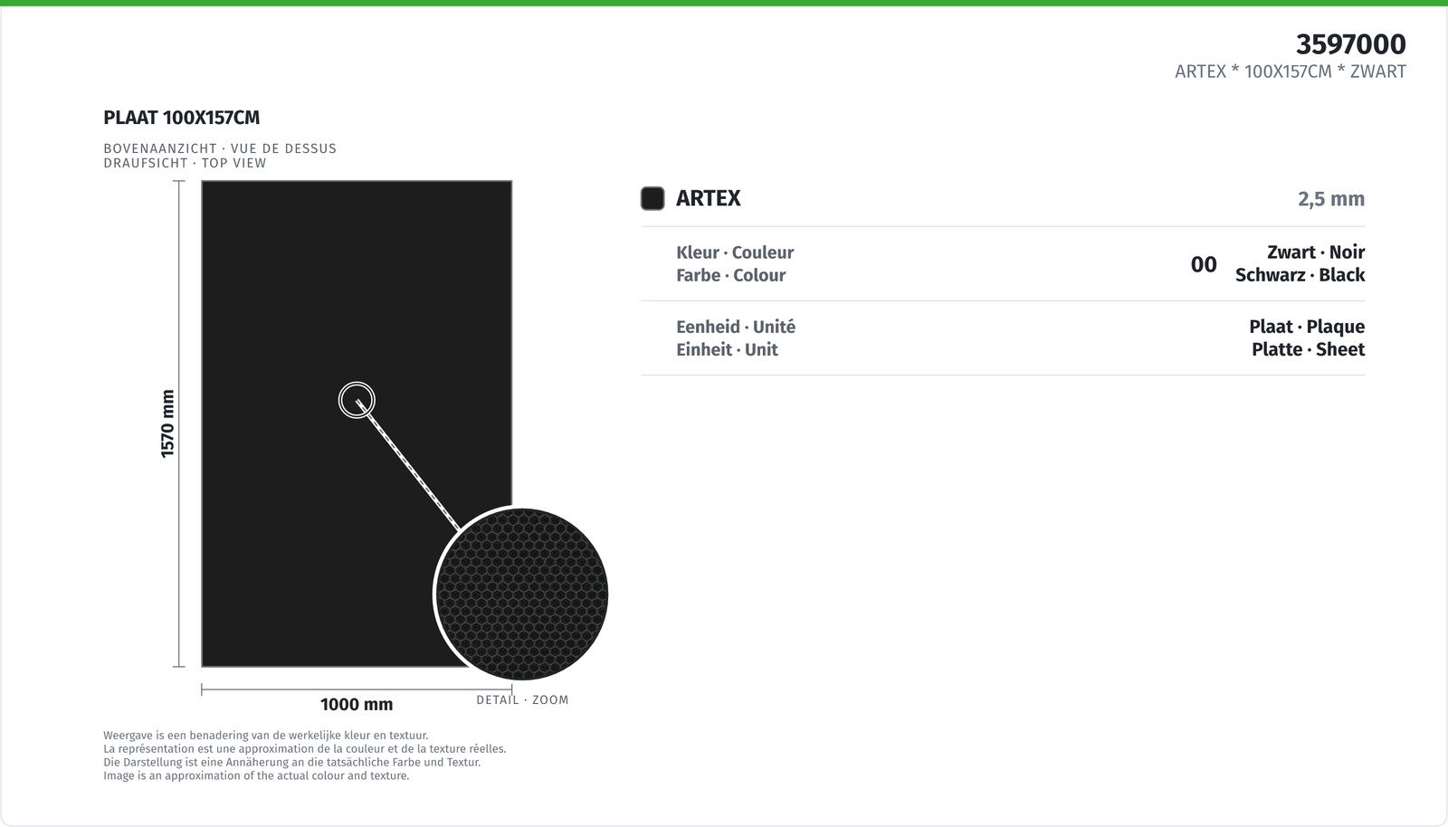 ARTEX * 100X157CM * BLACK 
