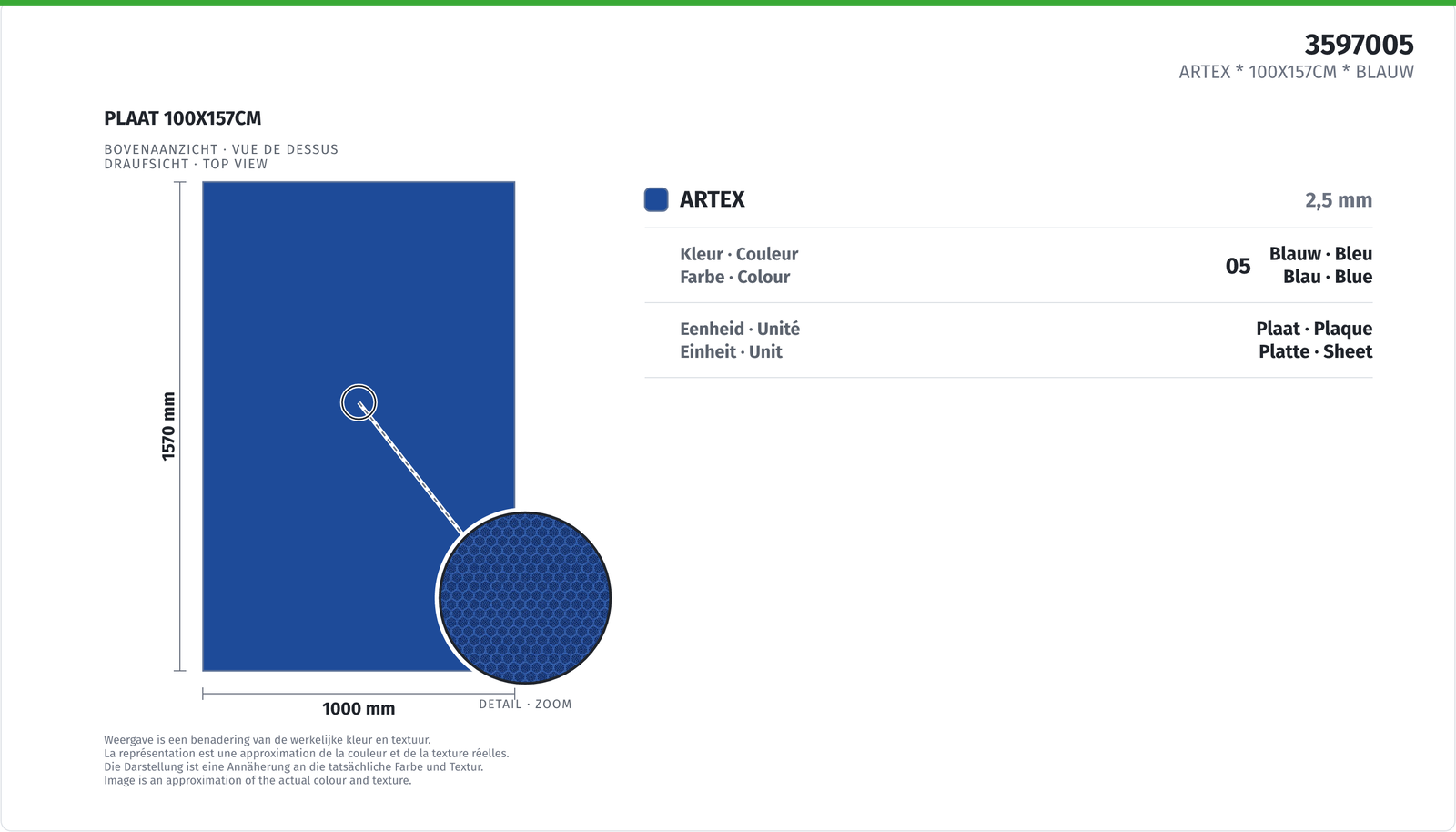 ARTEX * 100X157CM * BLUE 