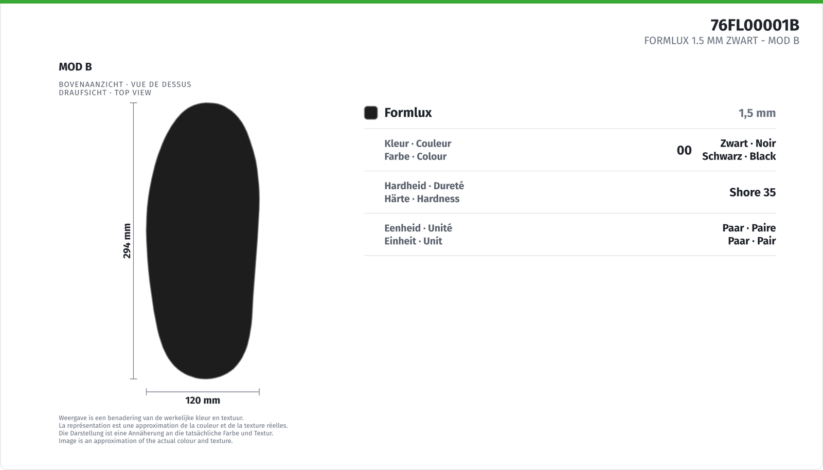 FORMLUX 1.5 MM BLACK - MOD B 