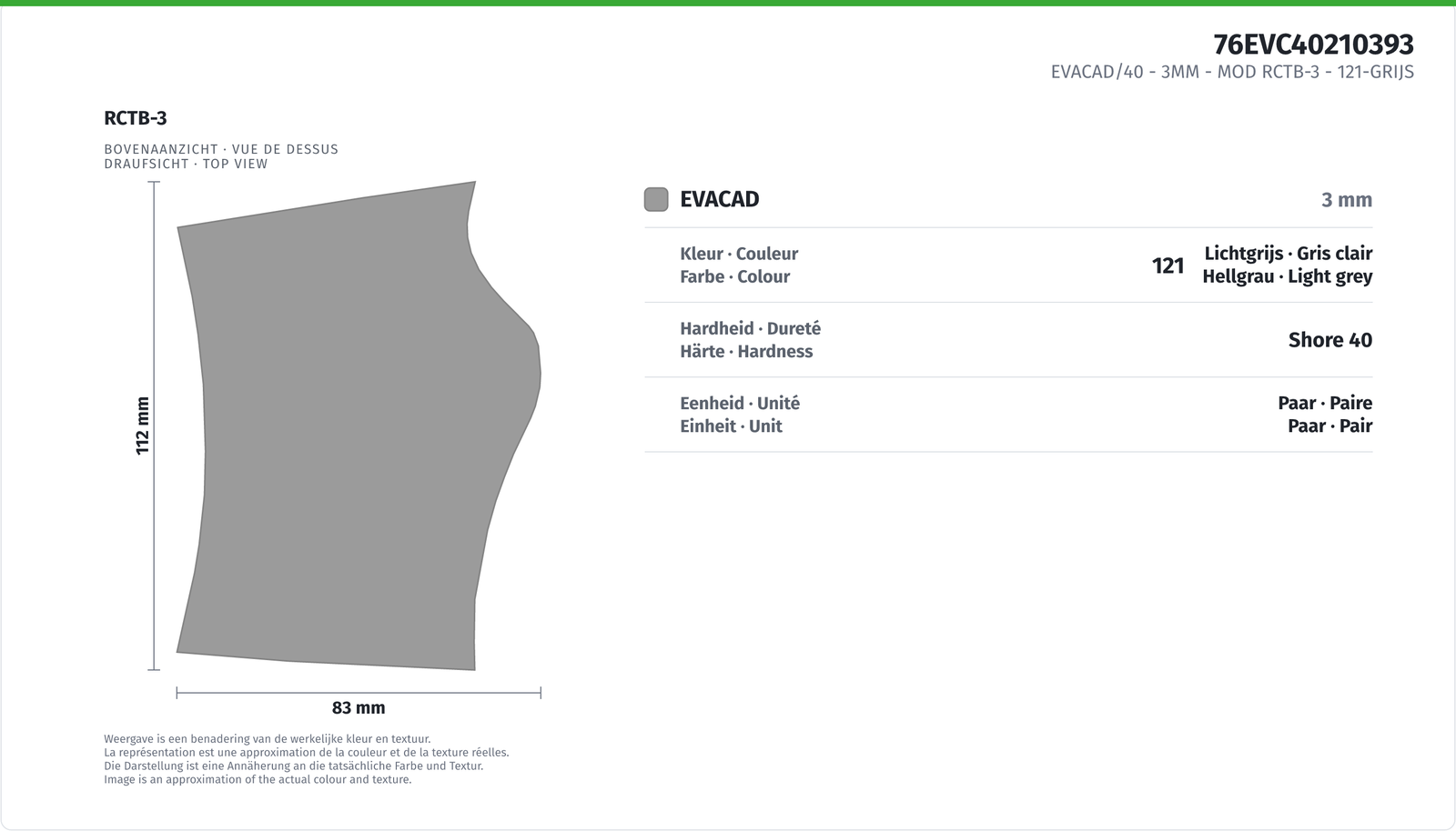 EVACAD/40 - 3MM - MOD RCTB-3 121-GRAU