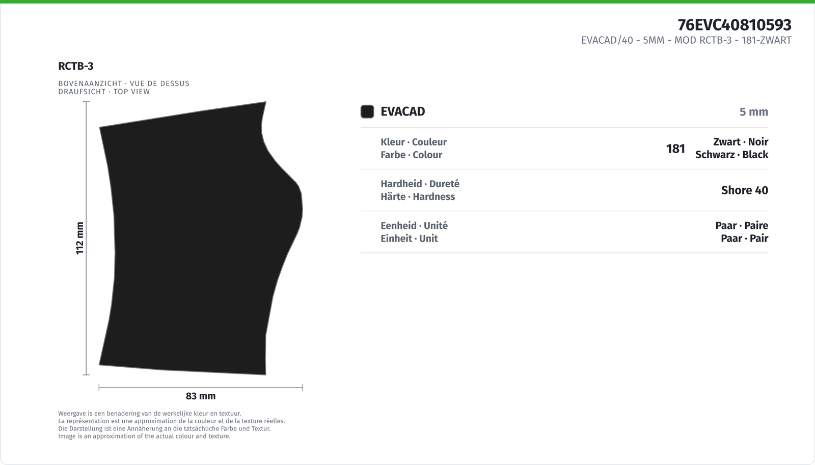EVACAD/40 - 5MM - MOD RCTB-3 181-SCHWARZ