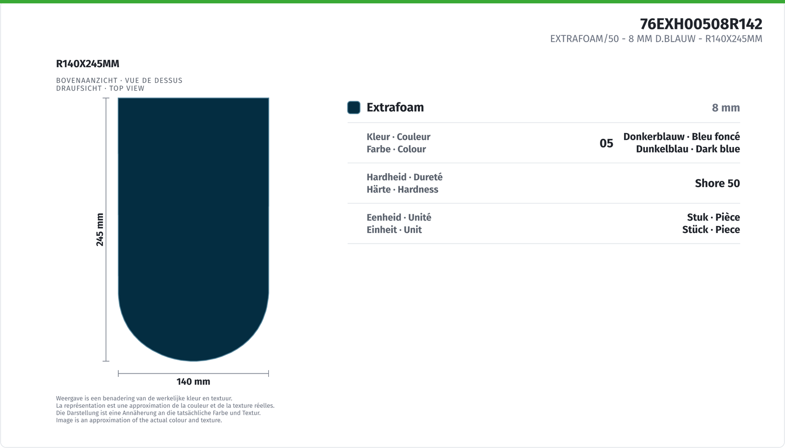 EXTRAFOAM/50 - 8 MM D.BLAU R140X245MM