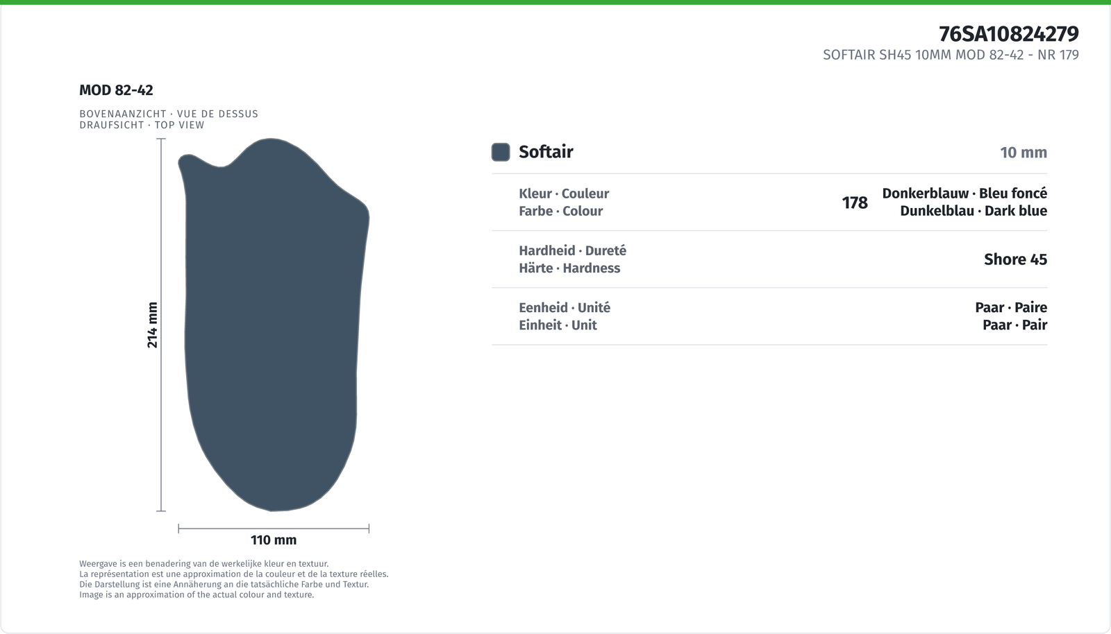 SOFTAIR SH45 10MM MOD 82-42 NR 179