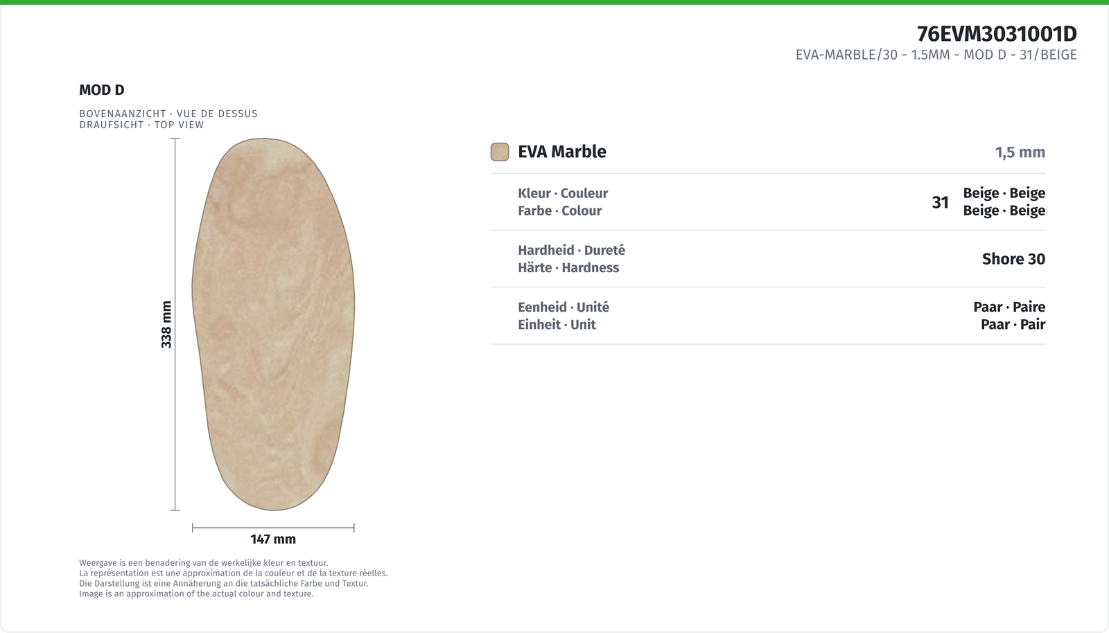 EVA-MARBLE/30 - 1.5MM - MOD D 31/BEIGE