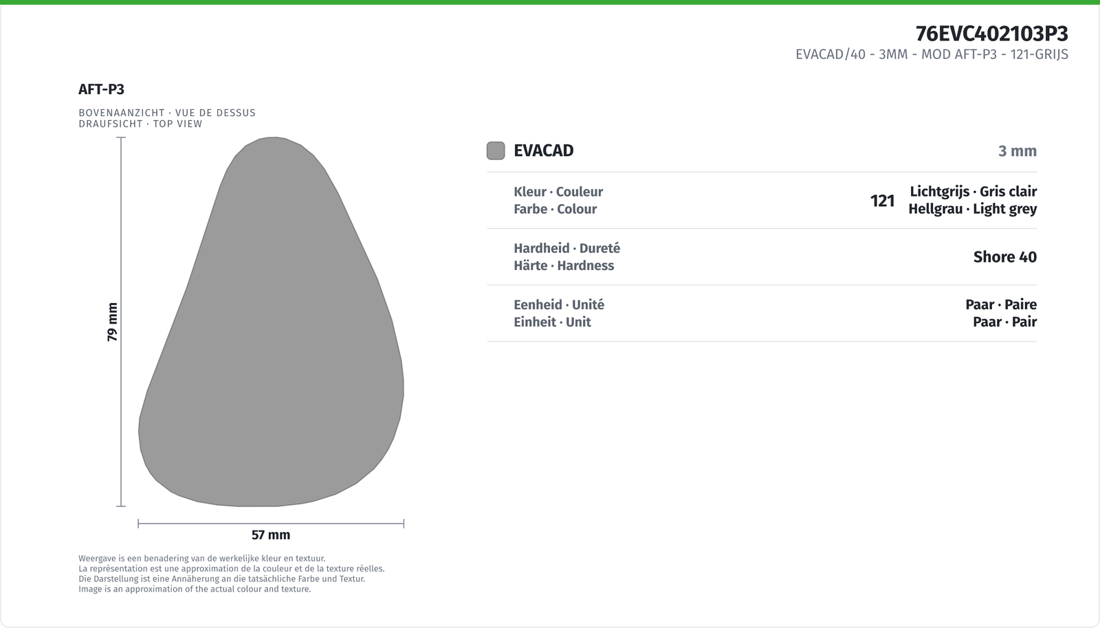 EVACAD/40 - 3MM - MOD AFT-P3 121-GRAU