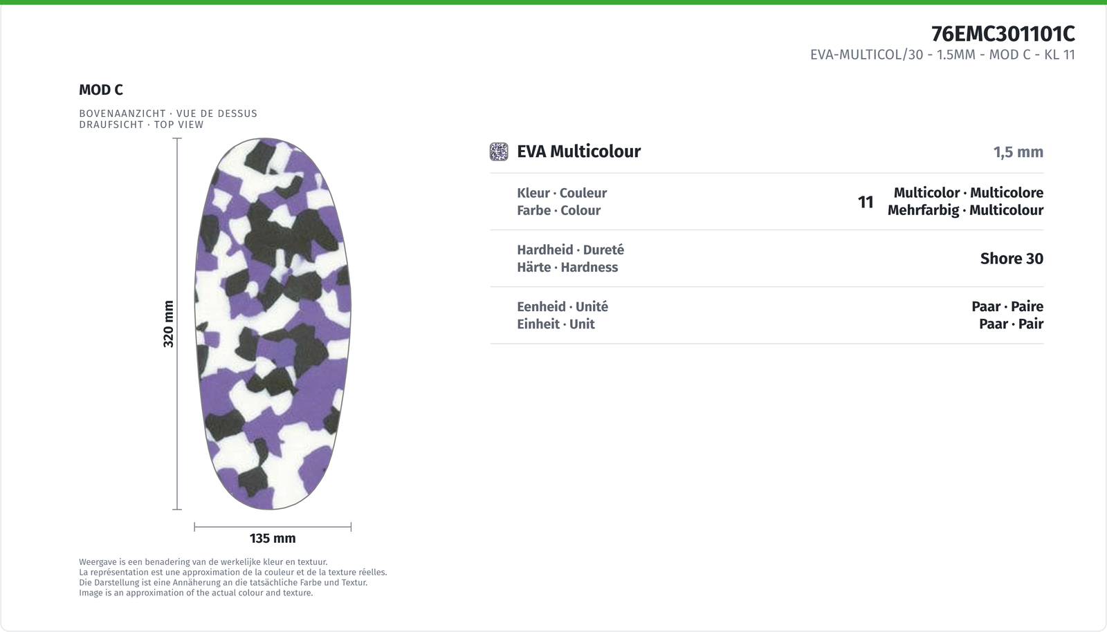 EVA-MULTICOL/30 - 1.5MM - MOD C KL 11