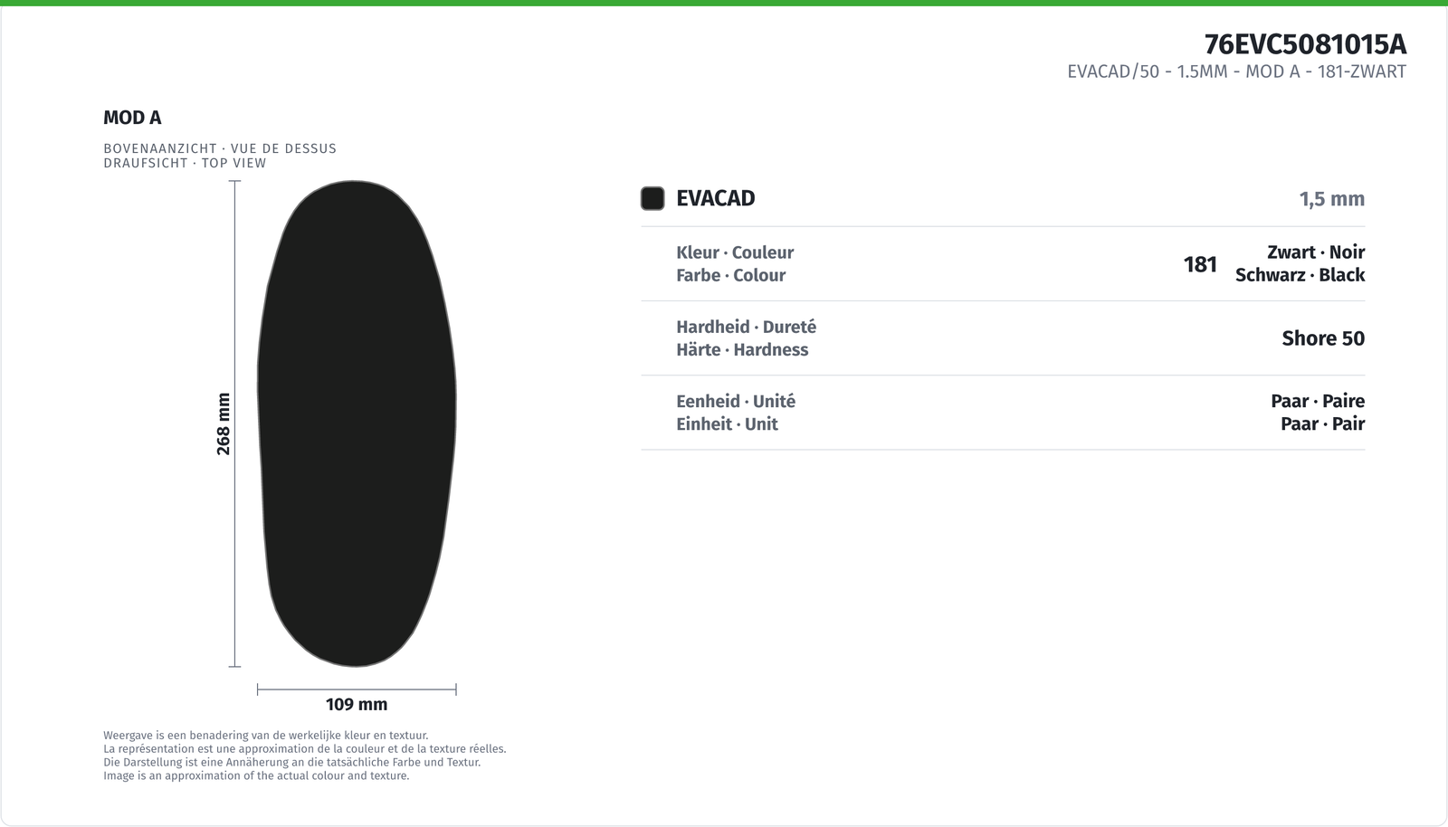 EVACAD/50 - 1.5MM - MOD A 181-BLACK