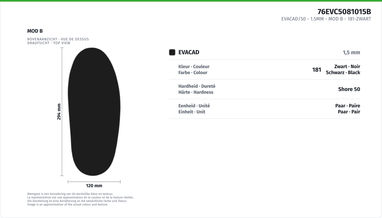 EVACAD/50 - 1.5MM - MOD B 181-BLACK
