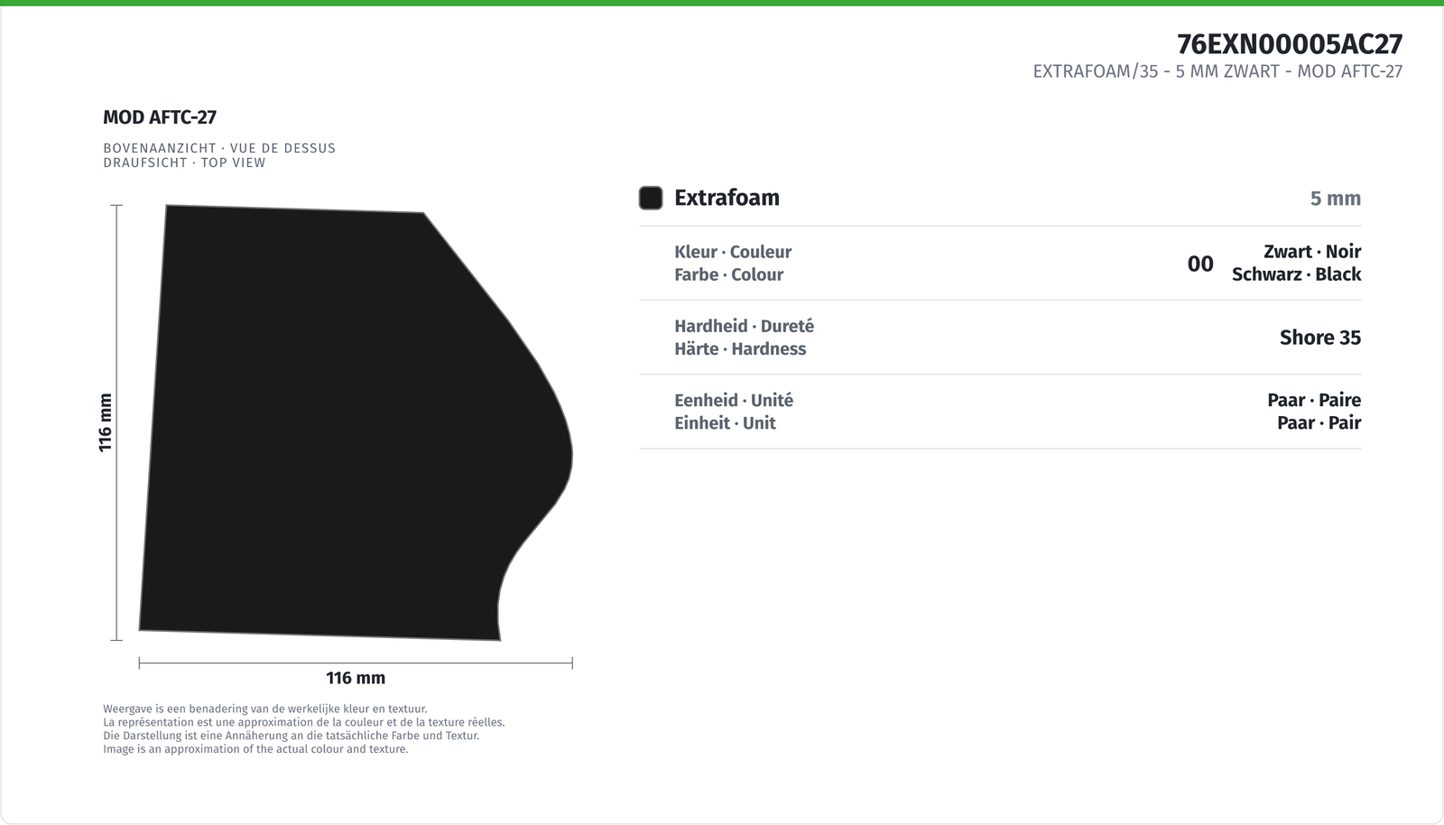 EXTRAFOAM/35 - 5 MM SCHWARZ MOD AFTC-27