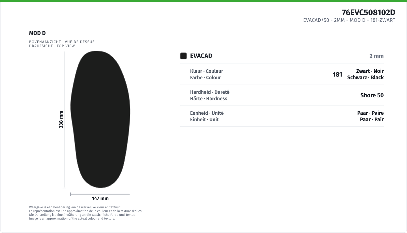 EVACAD/50 - 2MM - MOD D 181-BLACK