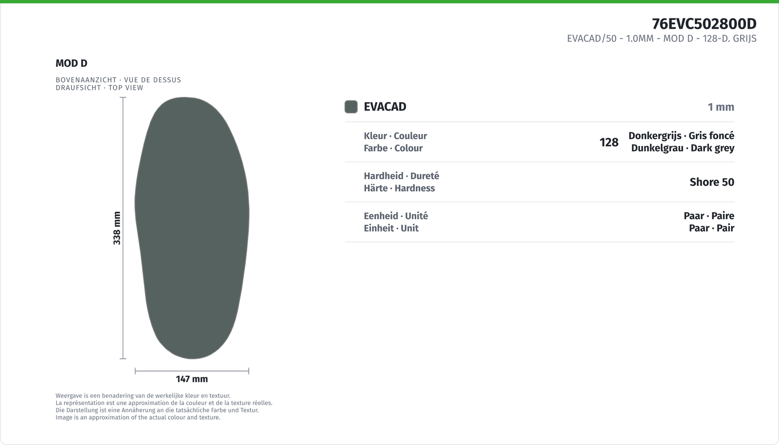 EVACAD/50 - 1.0MM - MOD D 128-D. GRAY