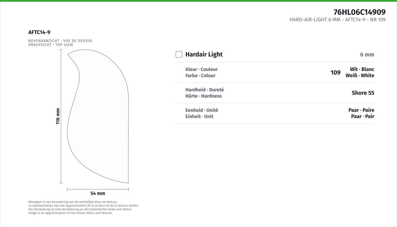 HARD-AIR-LIGHT 6 MM AFTC14-9 - NR 109