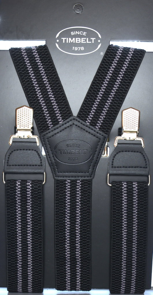 BRACES BLACK/GREY STRIPES - 120 CM