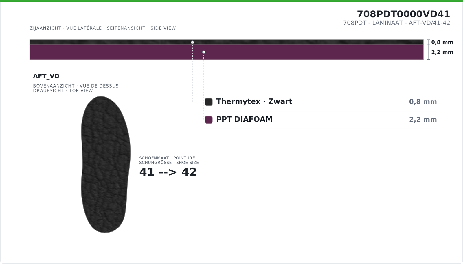 708PDT - LAMINATE - AFT-VD/41-42 TT/PPT-DIAFOAM