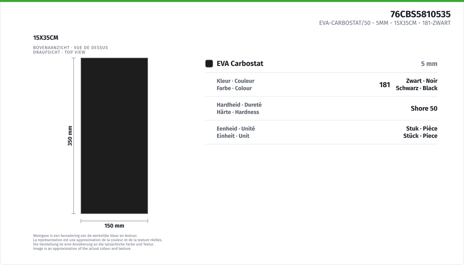 EVA-CARBOSTAT/50 - 5MM - 15X35CM 181-BLACK