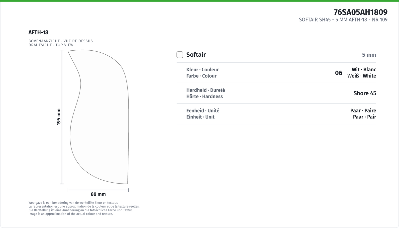 SOFTAIR SH45 5MM AFTH-18 NR 109